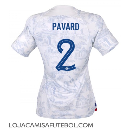Camisa de Futebol França Benjamin Pavard #2 Equipamento Secundário Mulheres Mundo 2022 Manga Curta